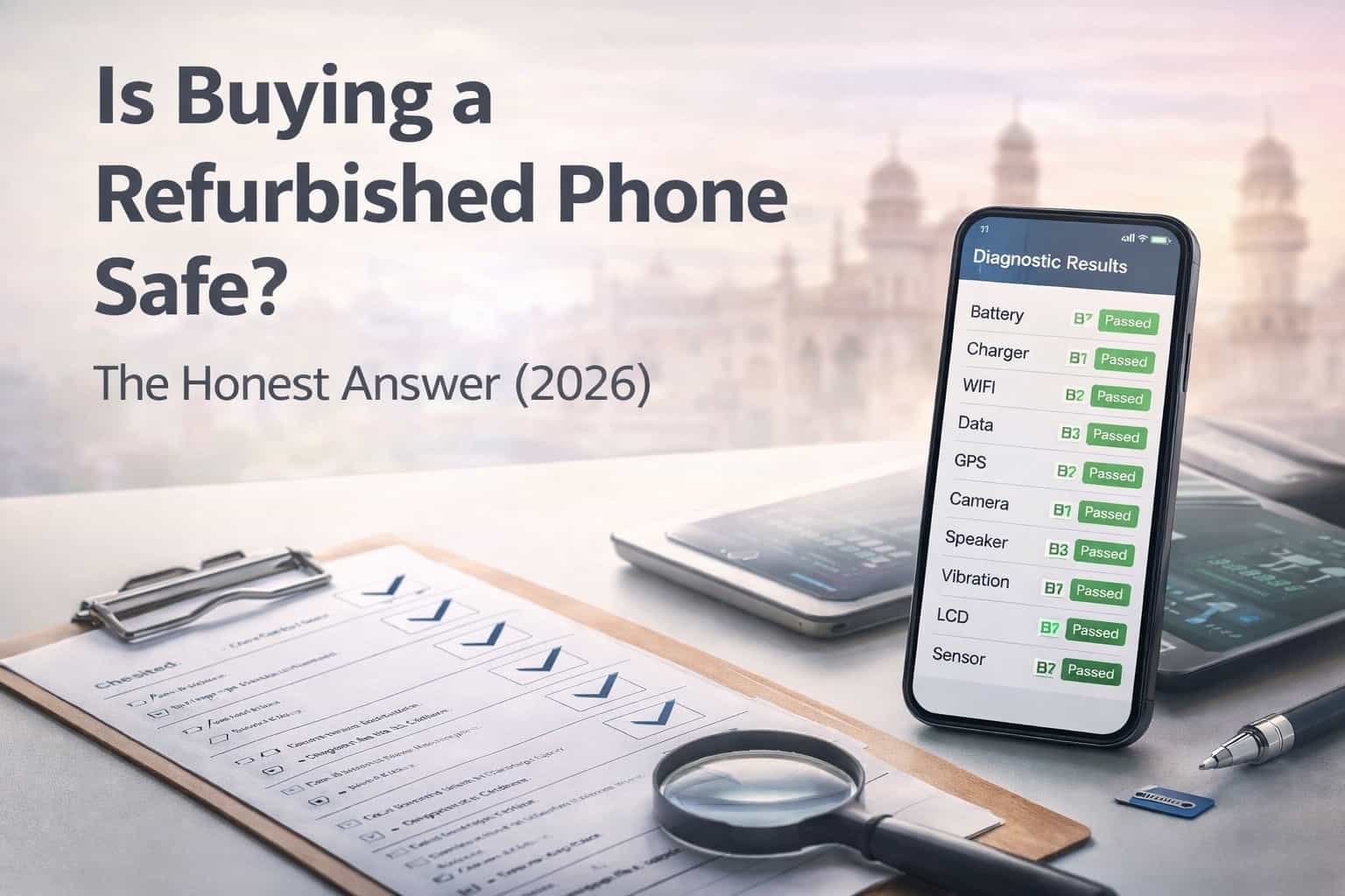 Low-price refurbished mobile phone buying guide in India with budget phone checks